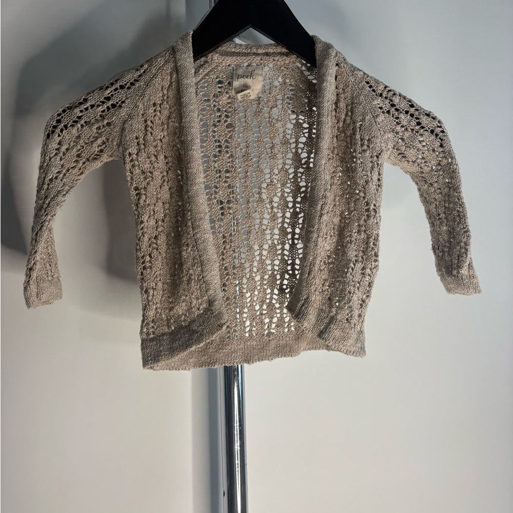 Peek Little Peanut Metallic Knit Cardigan | Size 6–12 Months